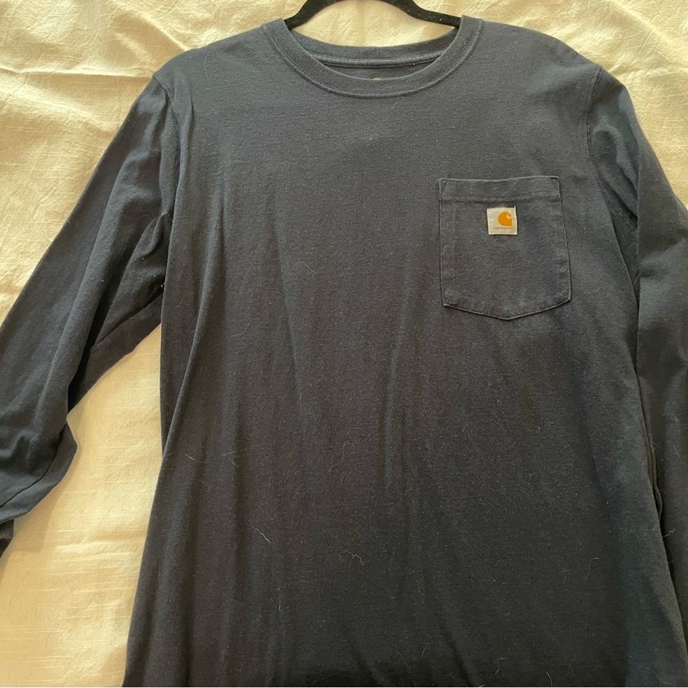Carhartt Blue Long Sleeve Tee Heavyweight Cotton